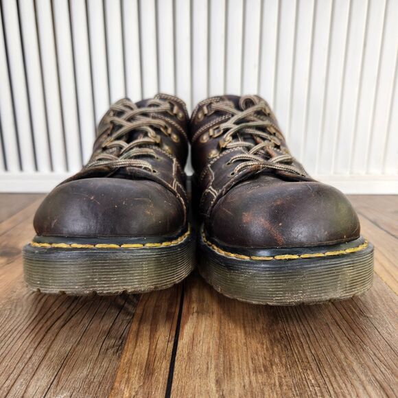 VINTAGE Dr Martens 8A79 Oxfords Men\'s 13 Brown Leather Chunky Y2K Platform Shoes